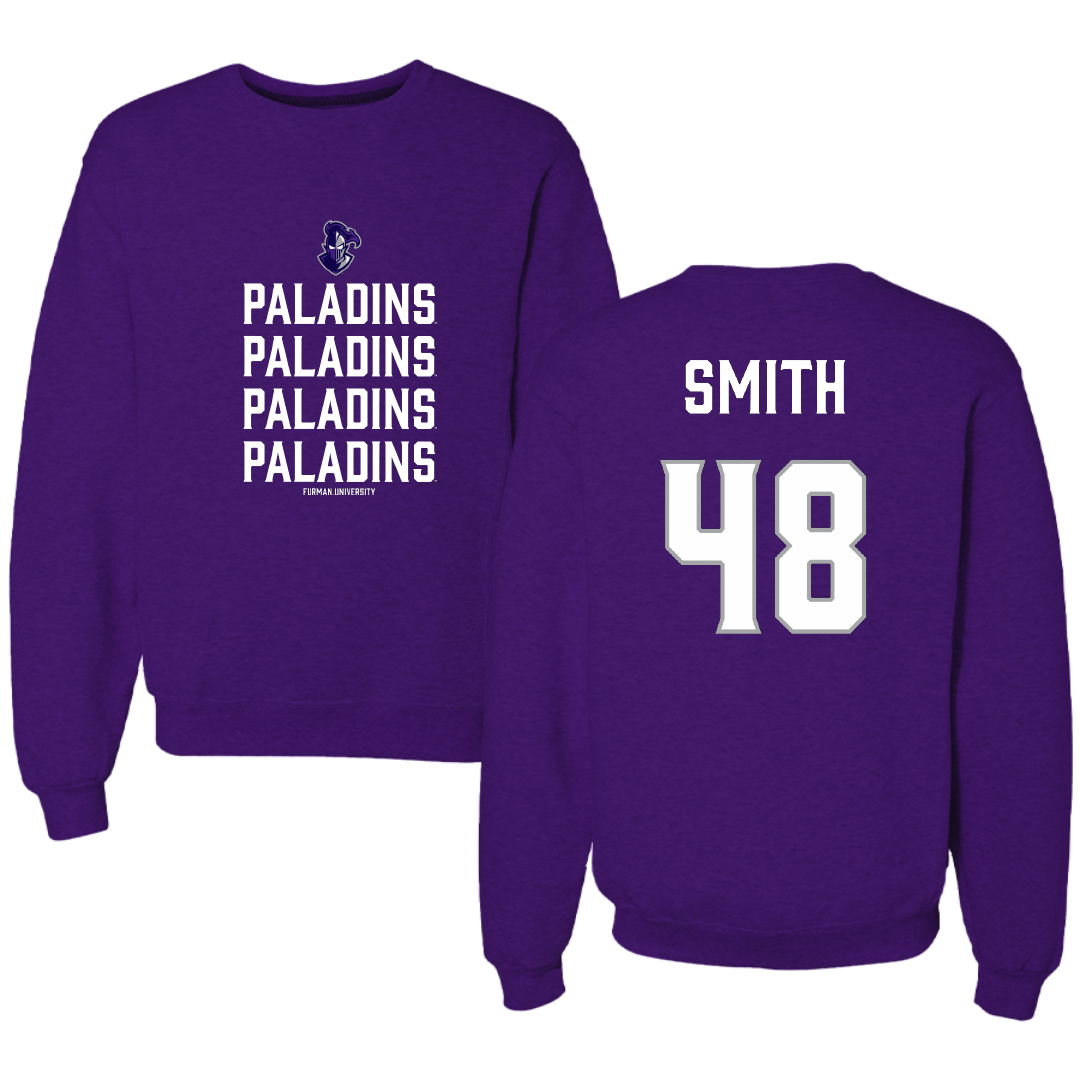 Furman University Football Purple General Crewneck - #48 Luke Smith