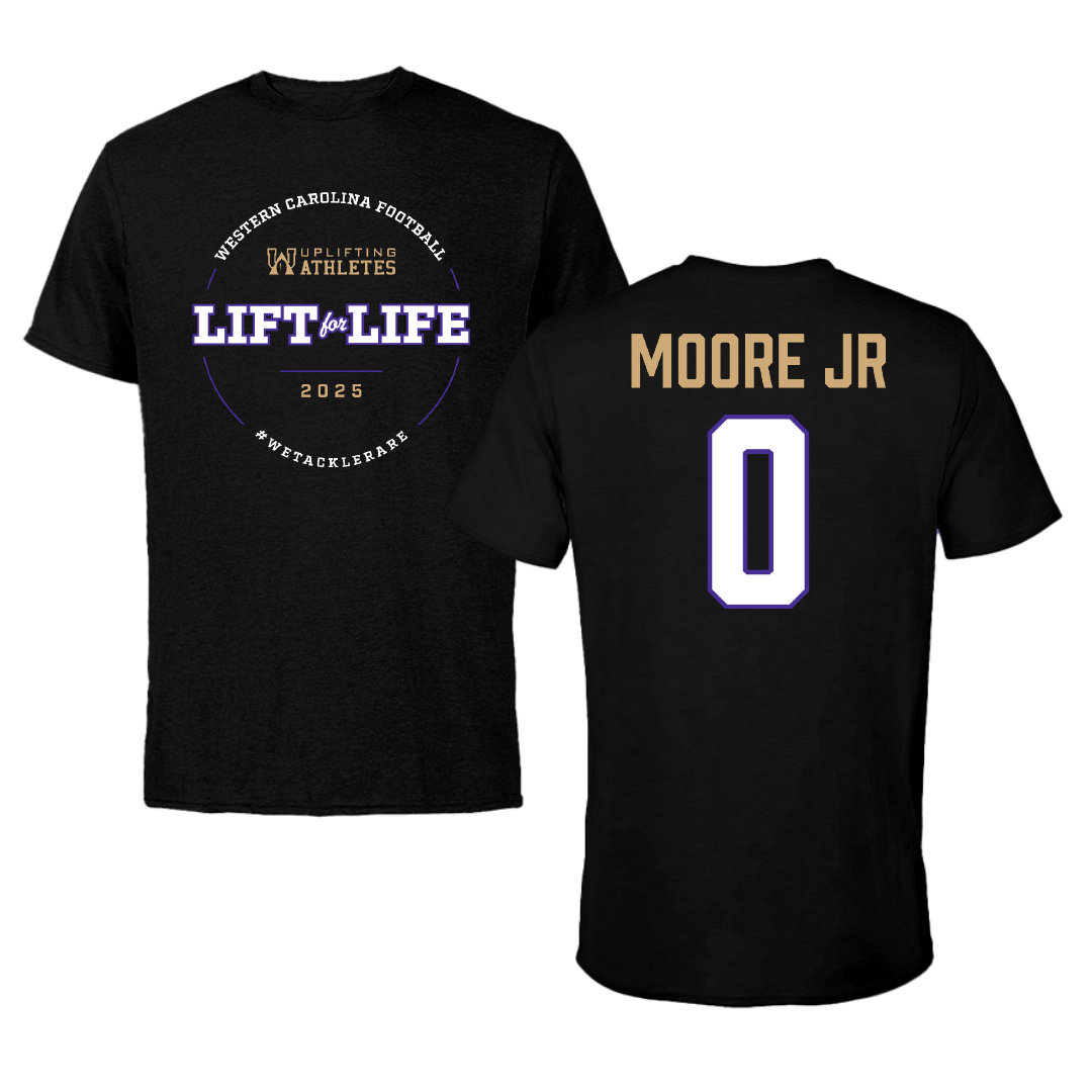 Western Carolina University Football Black Uplifting Athletes Football Tee - #0 Ken Moore Jr