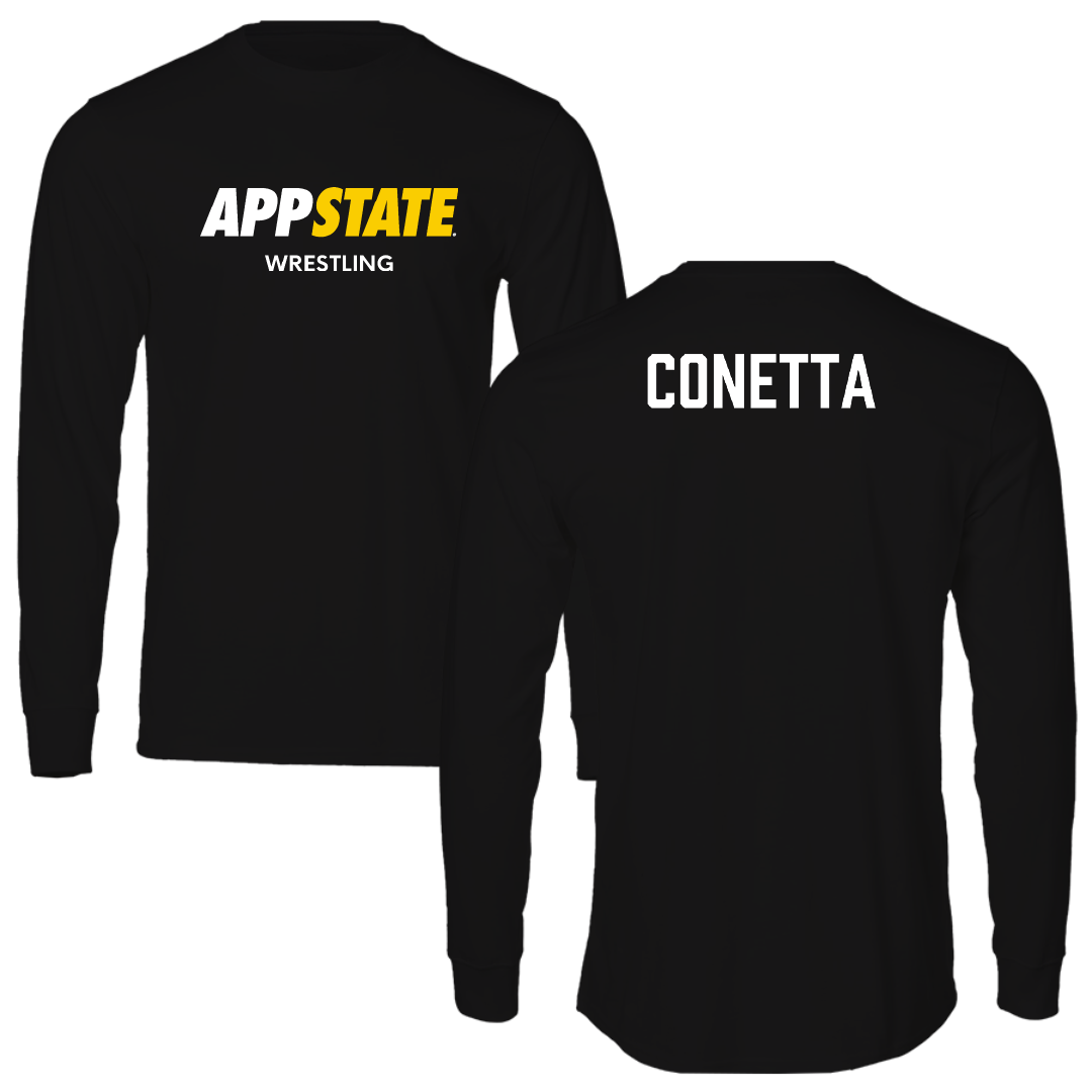 Appalachian State University Wrestling (M) Black Block Long Sleeve - Anthony Conetta