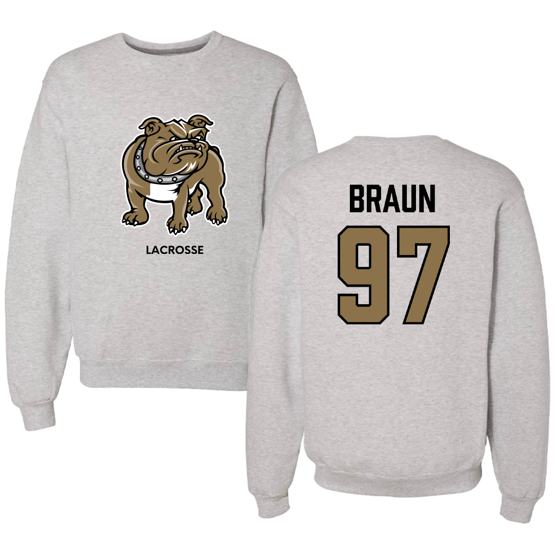 Bryant University Lacrosse (M) Light Gray Crewneck - #97 Cole Braun