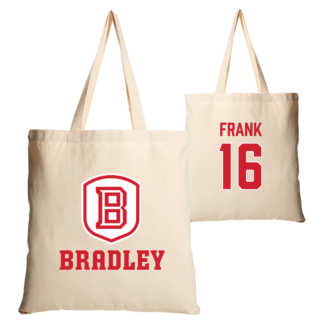 Bradley University Soccer Tan Canvas Tote Bag - #16 Caden Frank