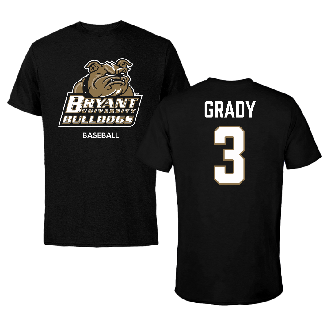 Bryant University Baseball Black Performance Tee - #3 Shea Grady