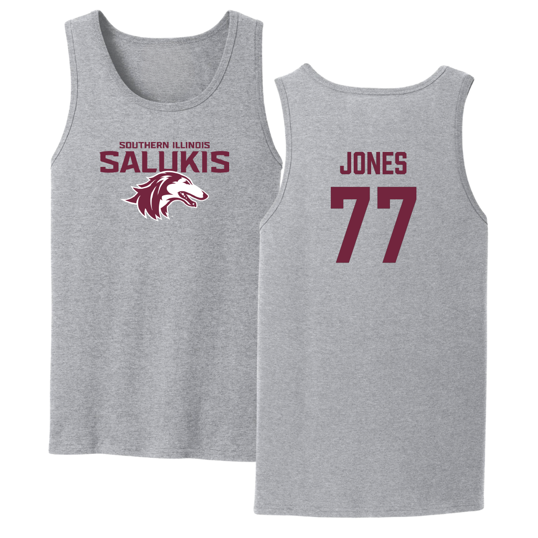Southern Illinois University at Carbondale Softball Sport Gray Tank Top - #77 Sidney Jones