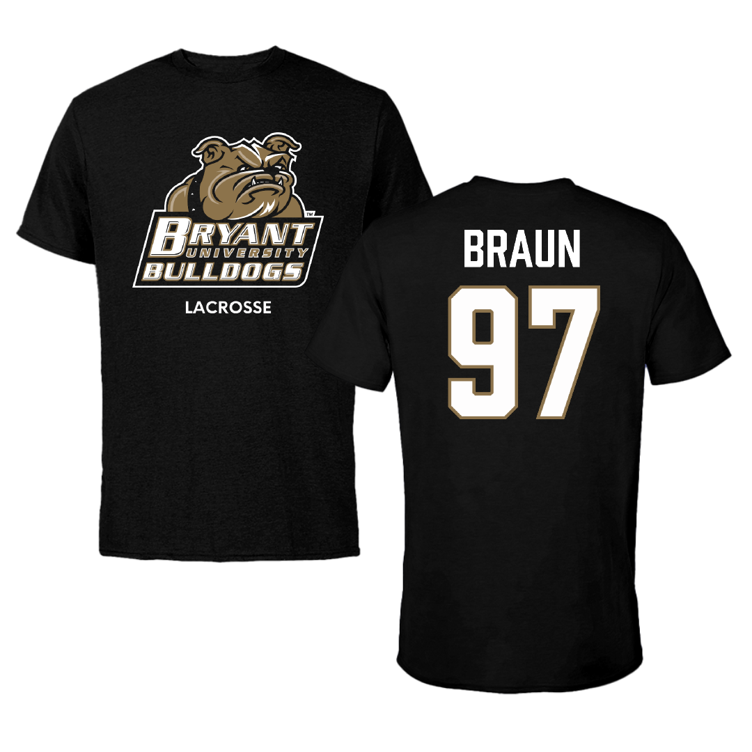 Bryant University Lacrosse (M) Black Tee - #97 Cole Braun