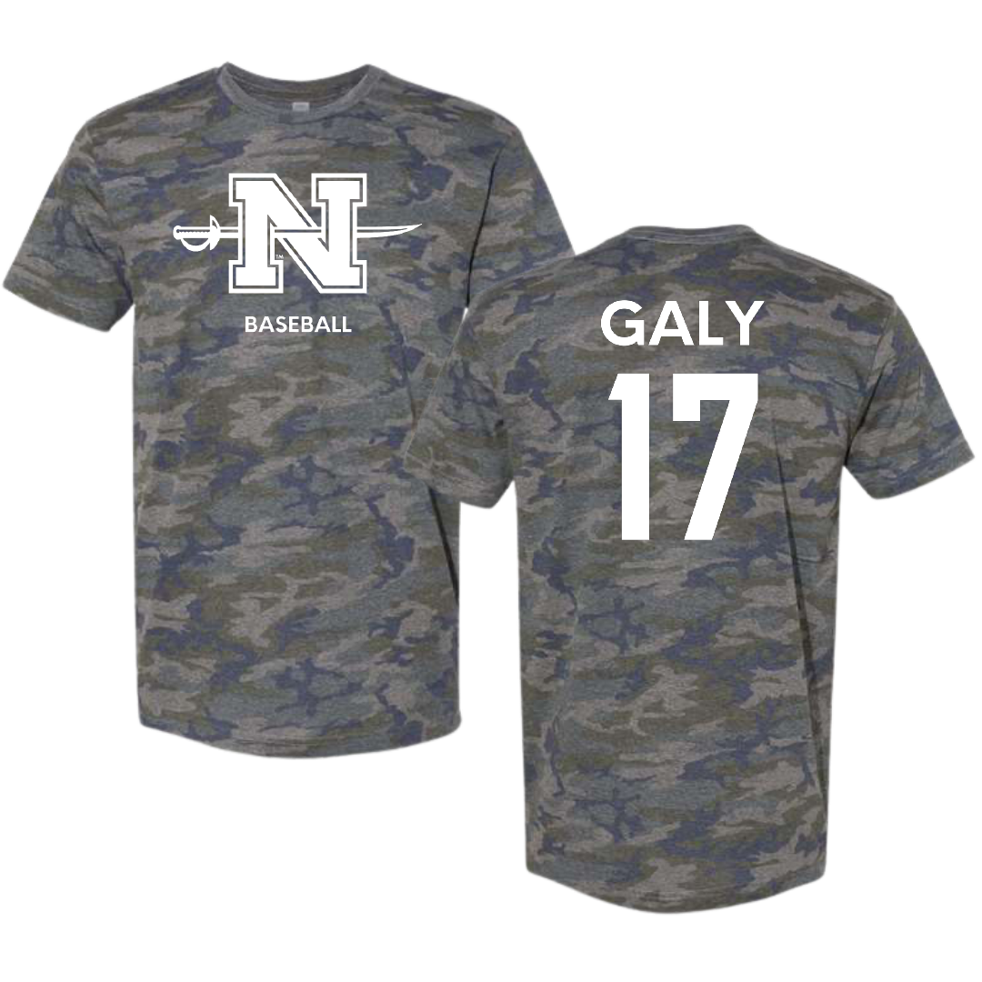 Nicholls State University Baseball Vintage Camo Tee - #17 Gavin Galy