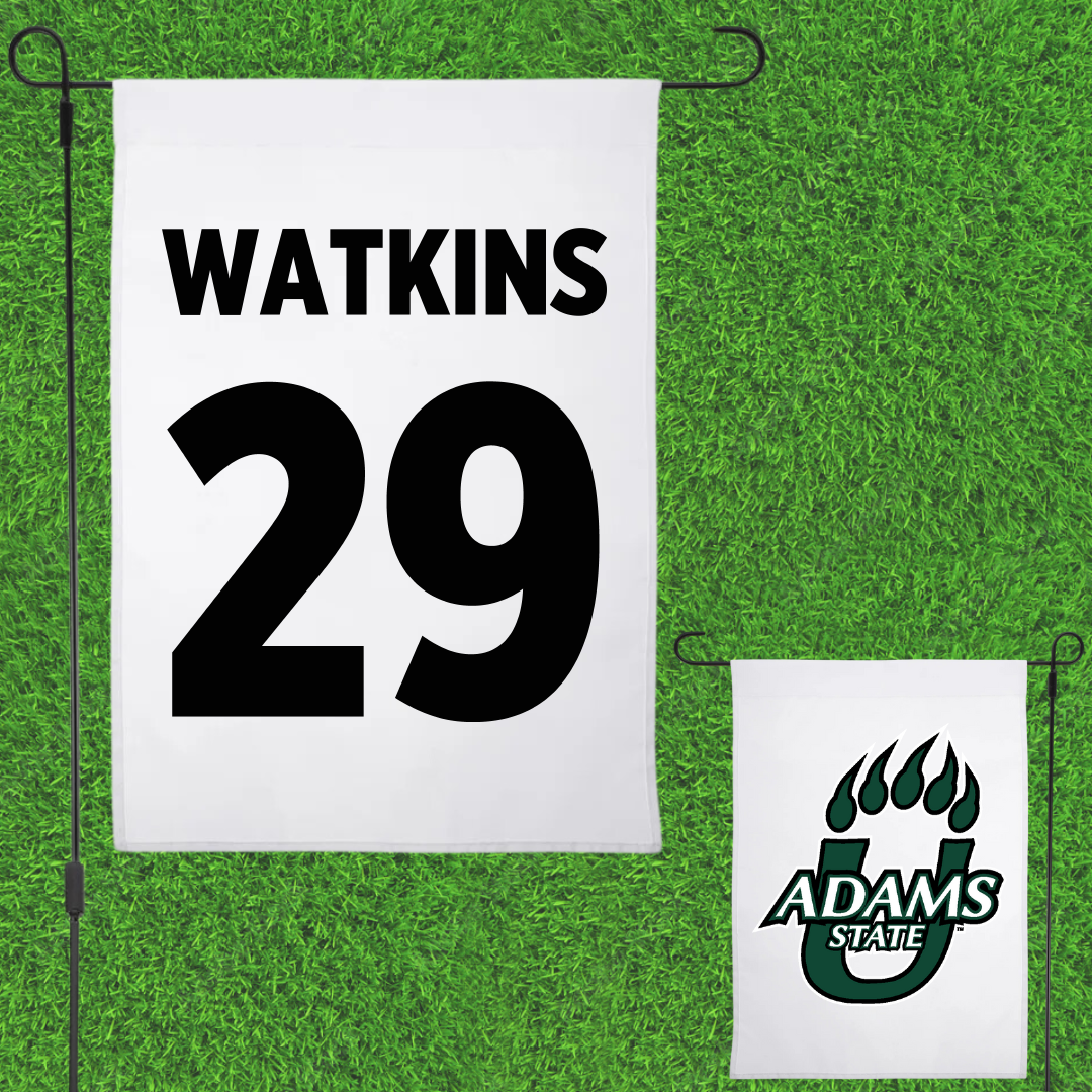 Adams State University Baseball White Garden Flag - #29 Braden Watkins