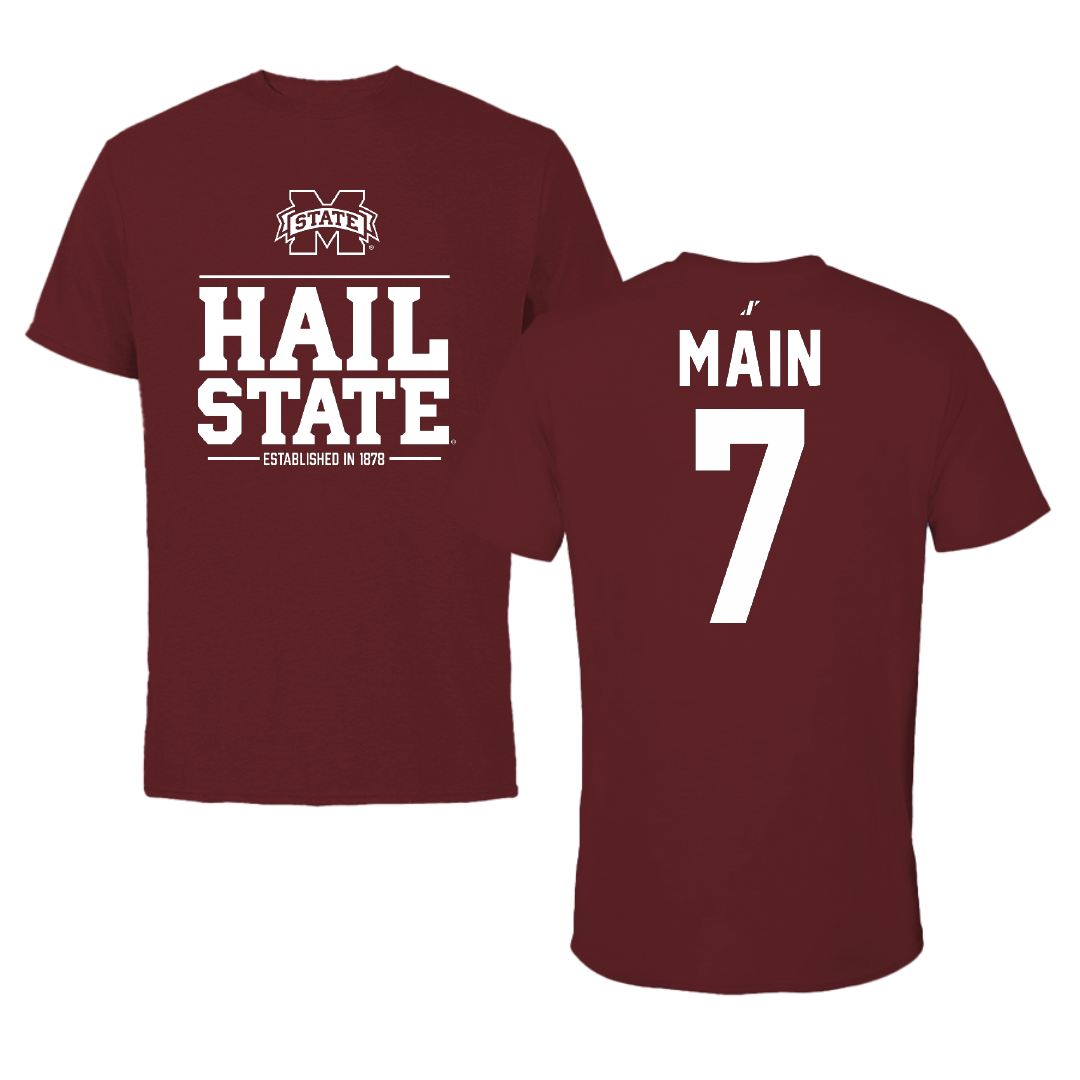 Mississippi State University Soccer Maroon General Performance Tee - #7 Zoe Main