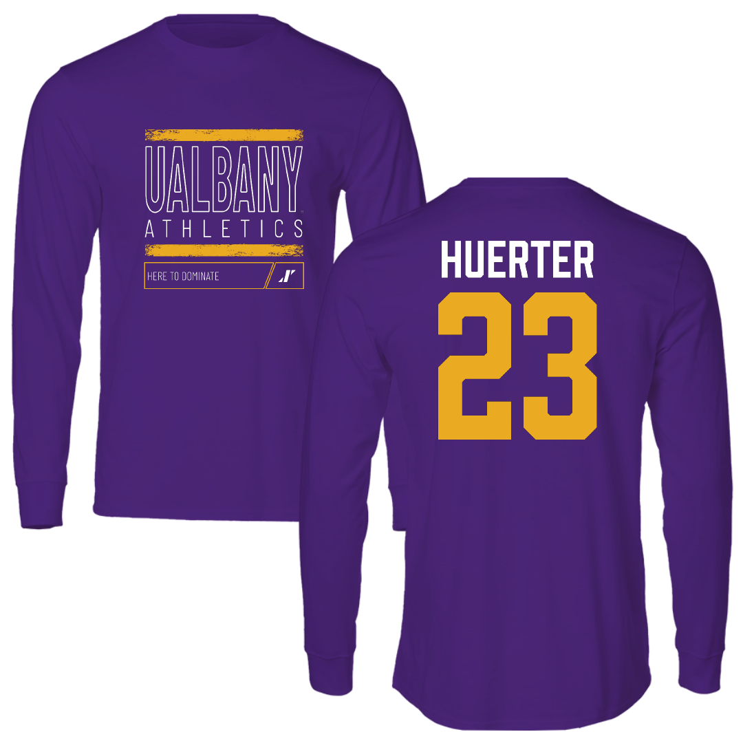 University at Albany Basketball Purple Dominate Long Sleeve - #23 Meghan Huerter