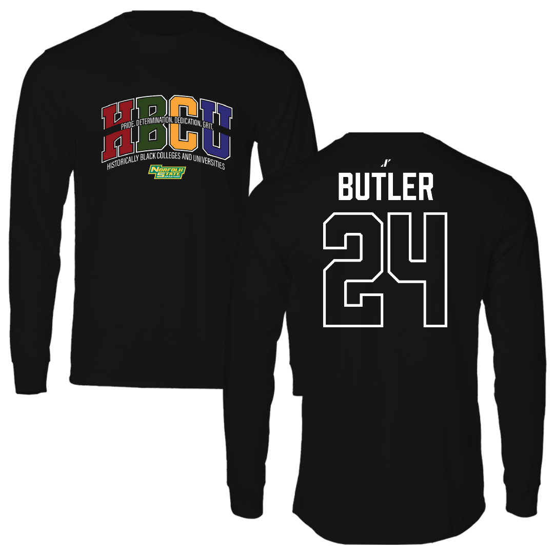 Norfolk State University Football Black HBCU Long Sleeve - #24 Chris Butler