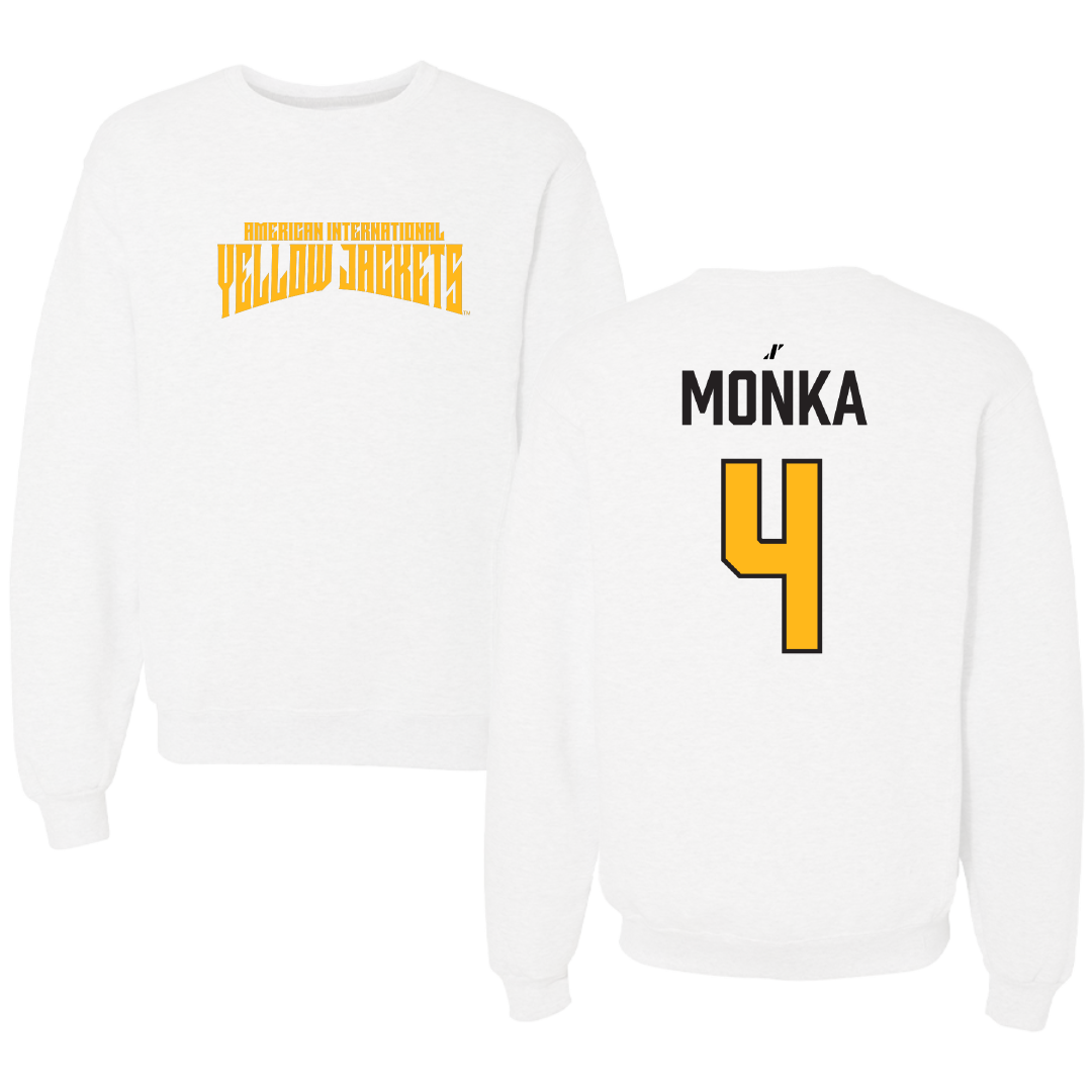 American International College Basketball White Classic Crewneck - #4 Eden Monka
