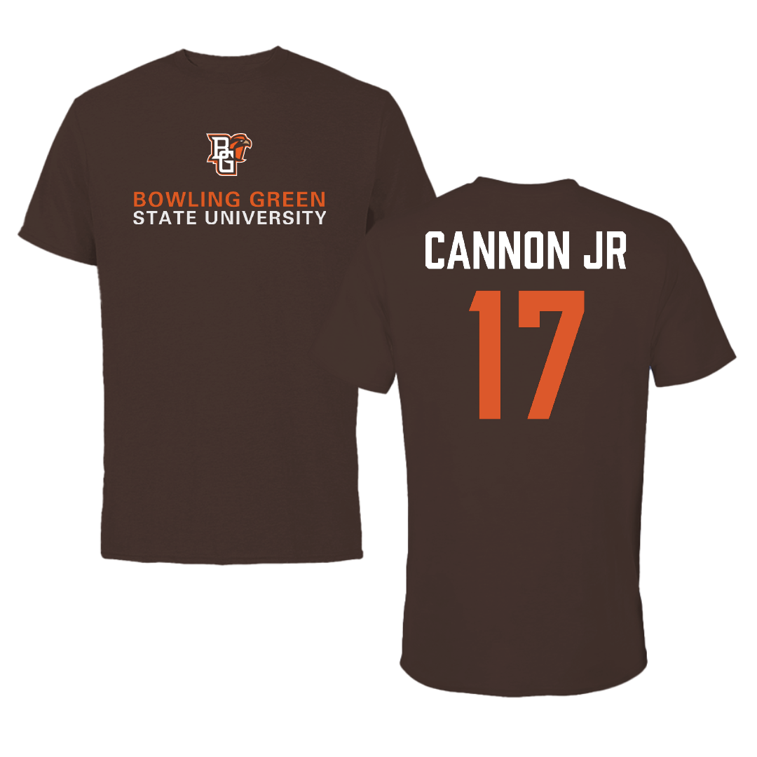 Bowling Green State University Football Brown Tee - #17 Mark Cannon Jr