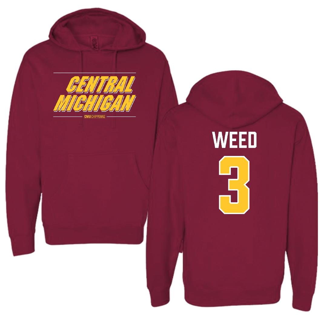Central Michigan University Soccer (W) Maroon General Hoodie - #3 Kylee Weed