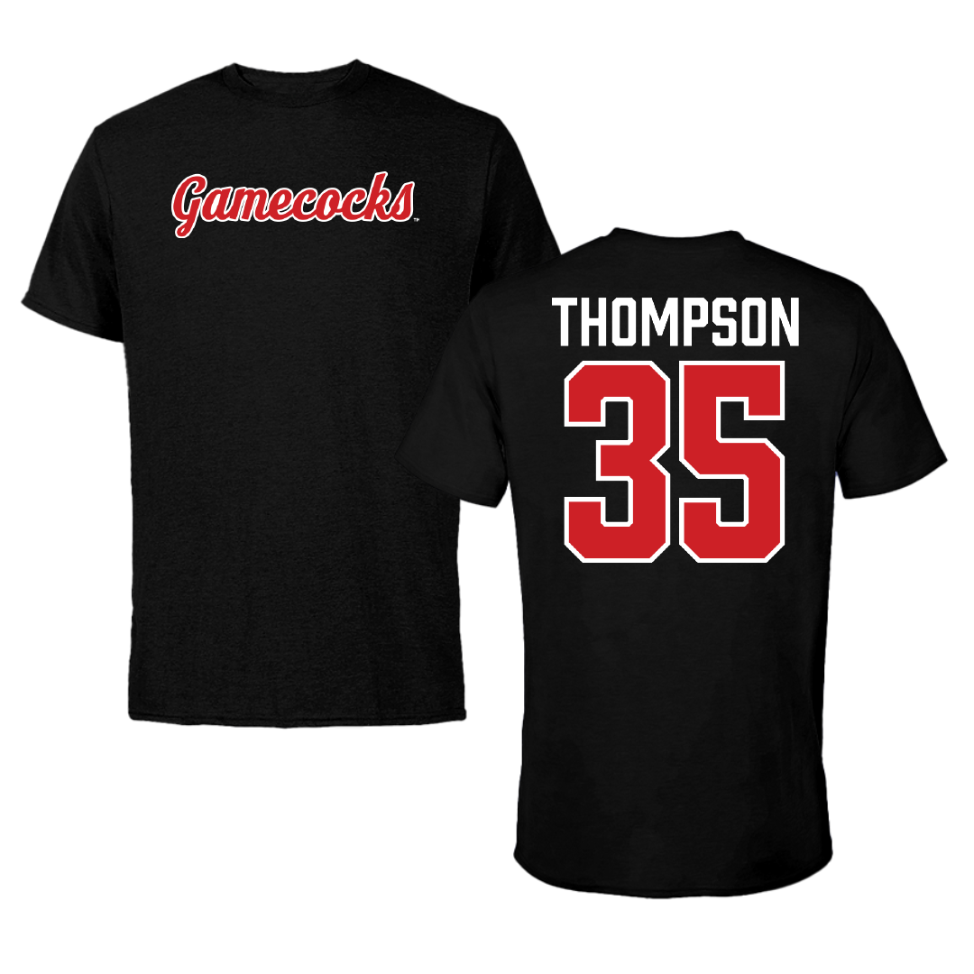 Jacksonville State University Football Black Performance Tee - #35 Aidan Thompson