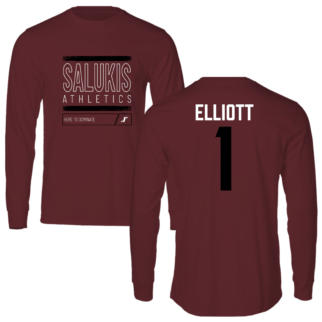 Southern Illinois University at Carbondale Football Maroon Dominate Long Sleeve - #1 Romeir Elliott