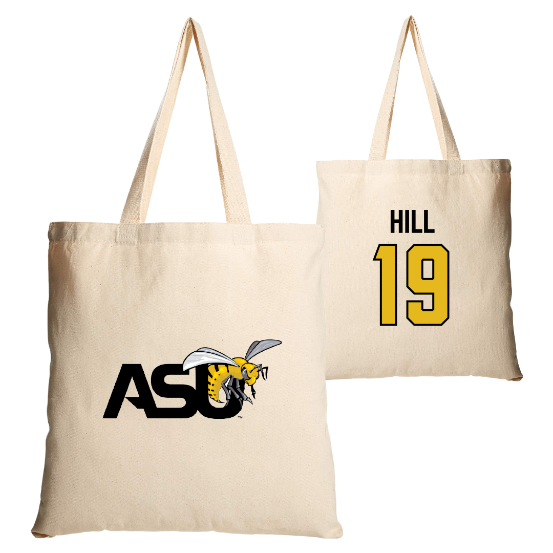 Alabama State University Softball Tan Canvas Tote Bag - #19 Kaitlyn Hill