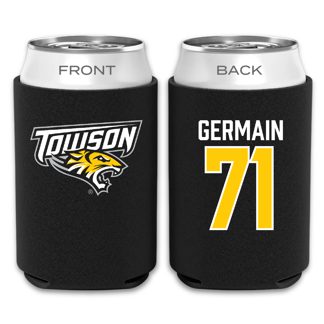 Towson University Football Black Can Cooler - #71 Jean Germain