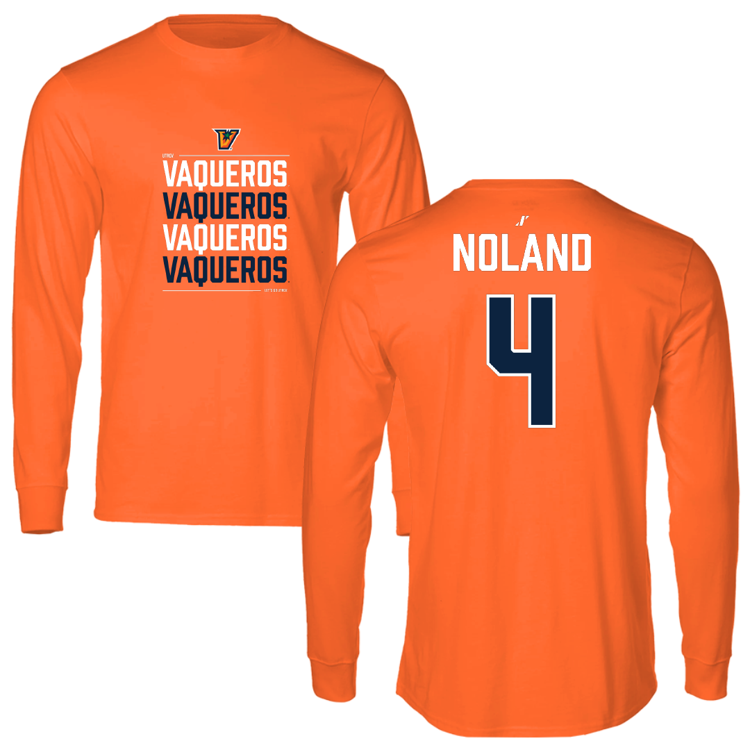 The University of Texas Rio Grande Valley Football Orange General Long Sleeve - #4 Xayvion Noland