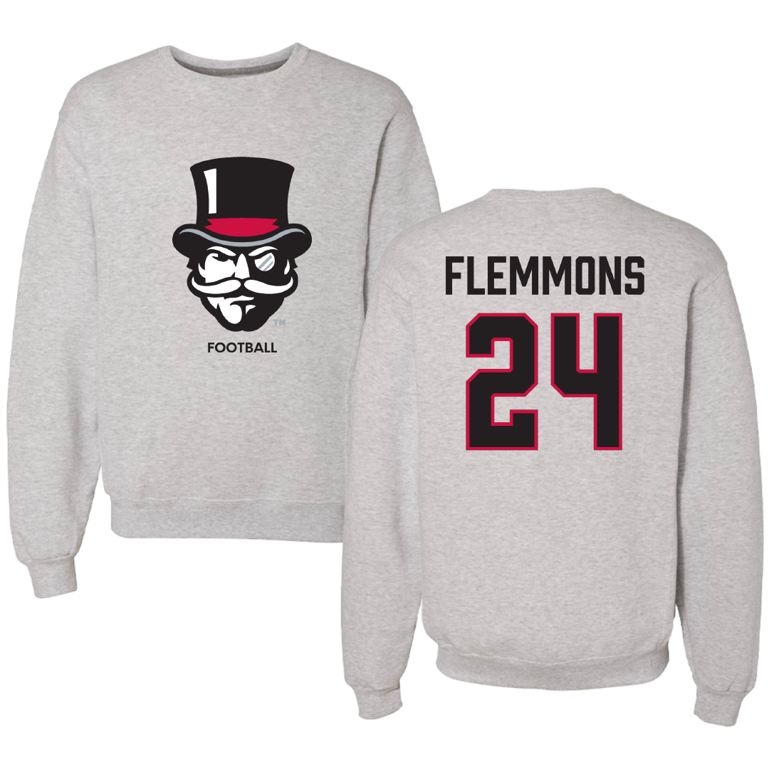 Austin Peay State University Football Light Gray Crewneck - #24 Jeremiah Flemmons