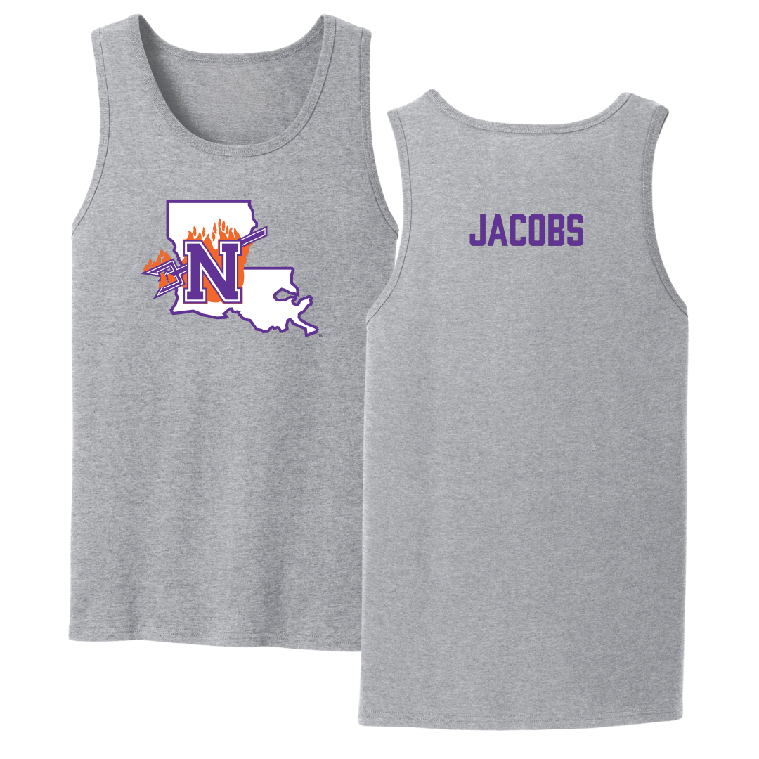 Northwestern State University TF and XC Sport Gray Tank Top - Cyrus Jacobs