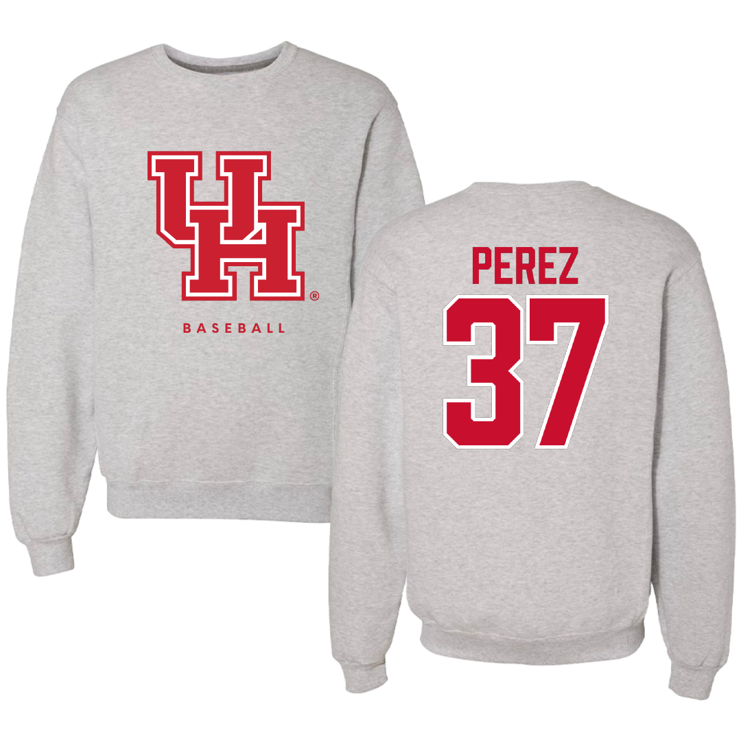 University of Houston Baseball Gray Crewneck - #37 Xavier Perez