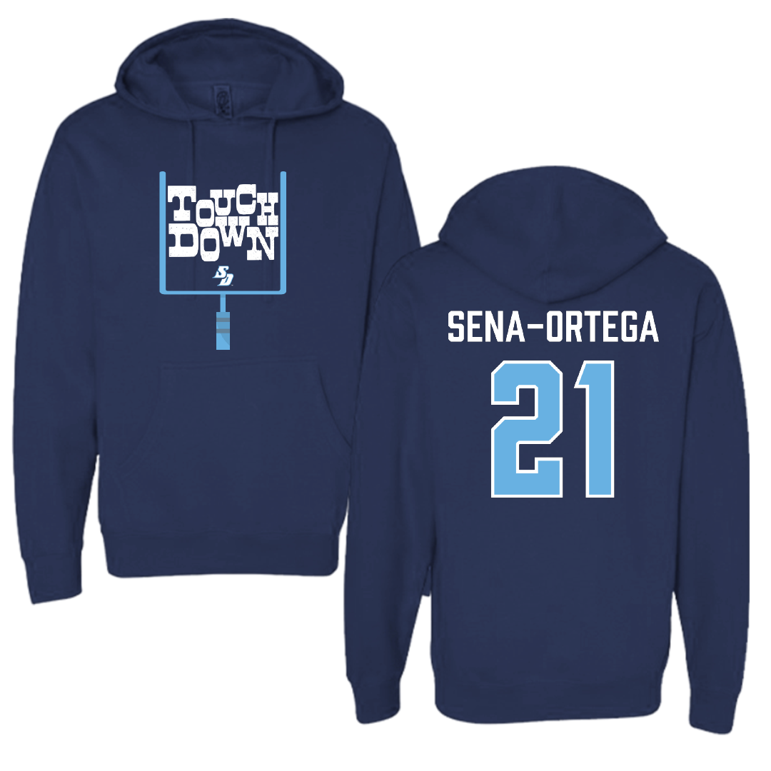 University of San Diego Football Navy Touchdown Hoodie - #21 Trey Sena-Ortega
