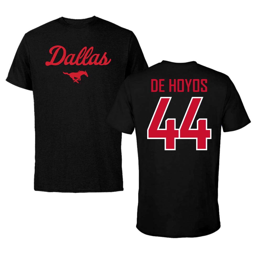 Southern Methodist University Football Black Dallas Tee - #44 Michael De Hoyos