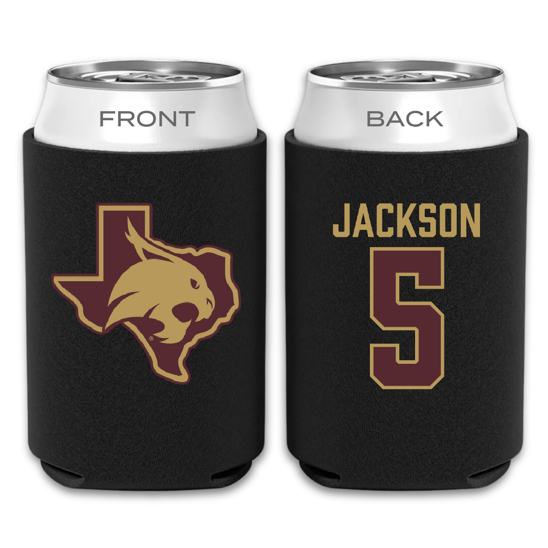 Texas State University Football Black Can Cooler - #5 Darius Jackson