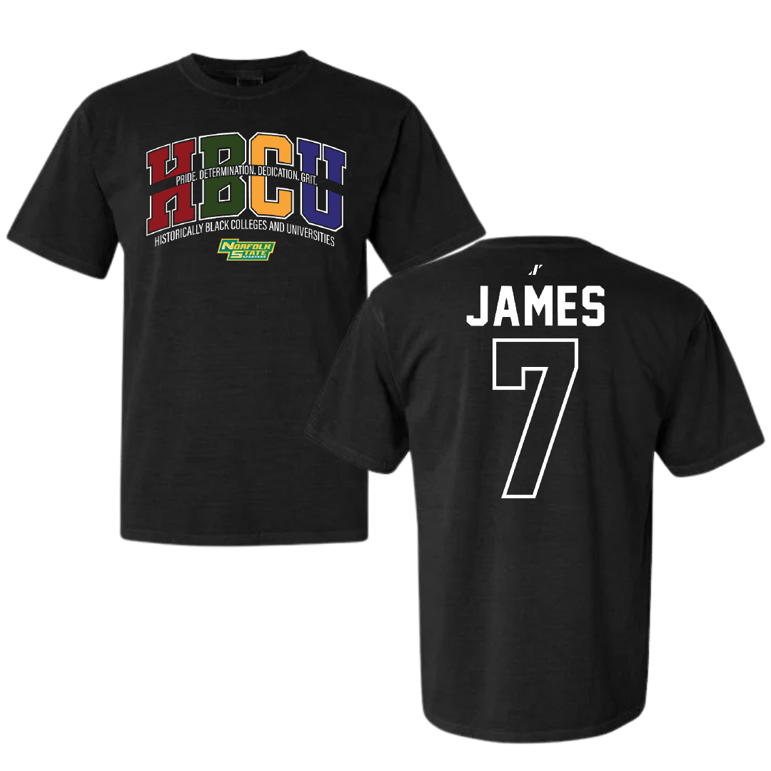 Norfolk State University Football Black HBCU Comfort Colors Tee - #7 Nolan James
