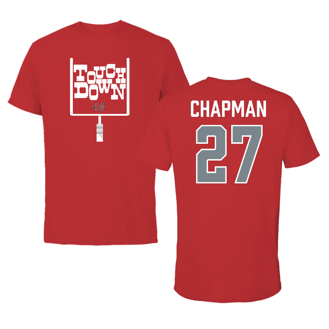 Nicholls State University Football Red Touchdown Performance Tee - #27 Gil Chapman
