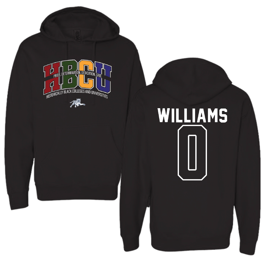 Jackson State University Football Black HBCU Hoodie - #0 Jeremiah Williams