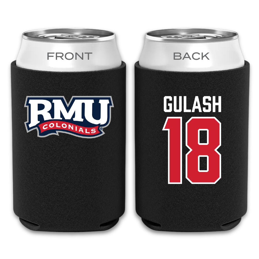 Robert Morris University Ice Hockey Black Can Cooler - #18 Gavin Gulash