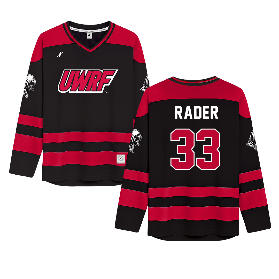 University of Wisconsin-River Falls Black Hockey Jersey - #33 Anna Rader