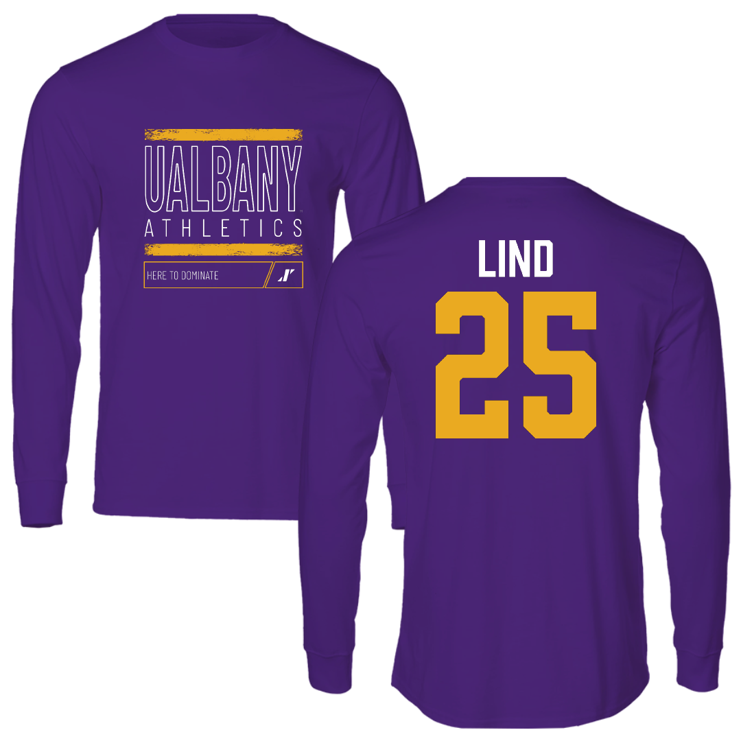University at Albany Soccer Purple Dominate Performance Long Sleeve - #25 Zach Lind