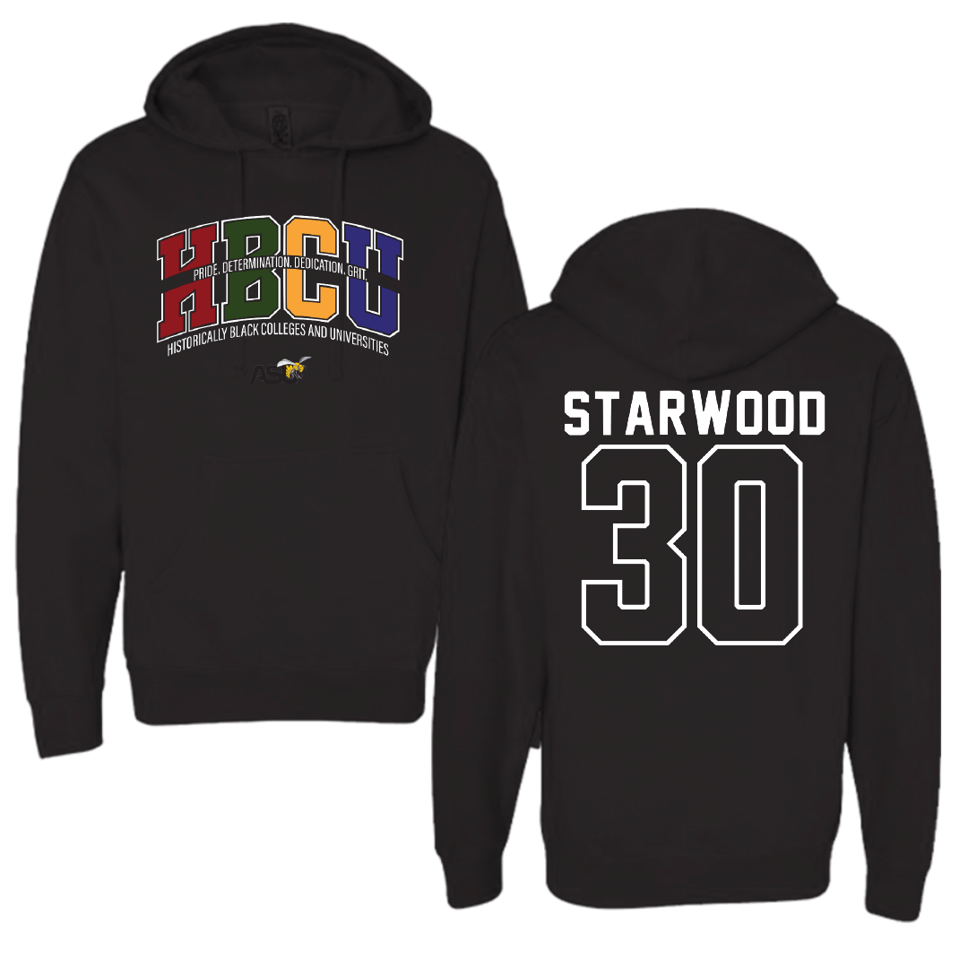 Alabama State University Soccer Black HBCU Hoodie - #30 Lauryn Starwood