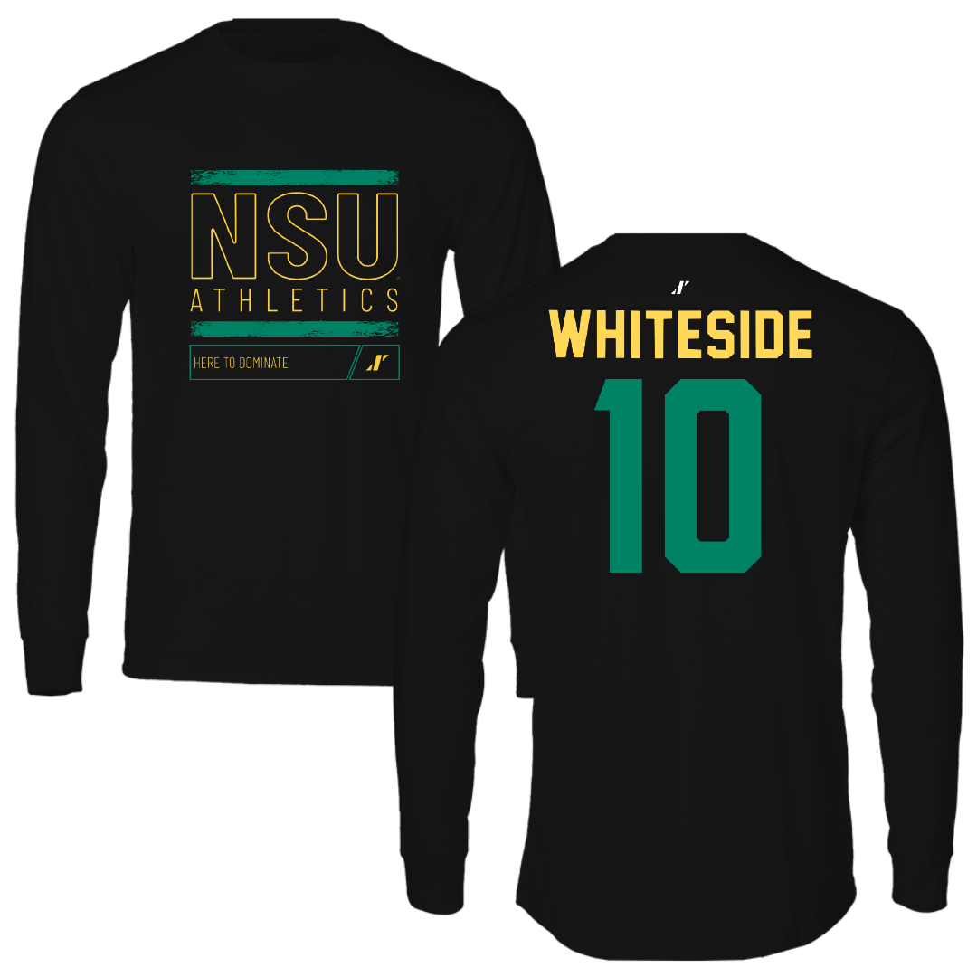Norfolk State University Football Black Dominate Performance Long Sleeve - #10 Izayah Whiteside