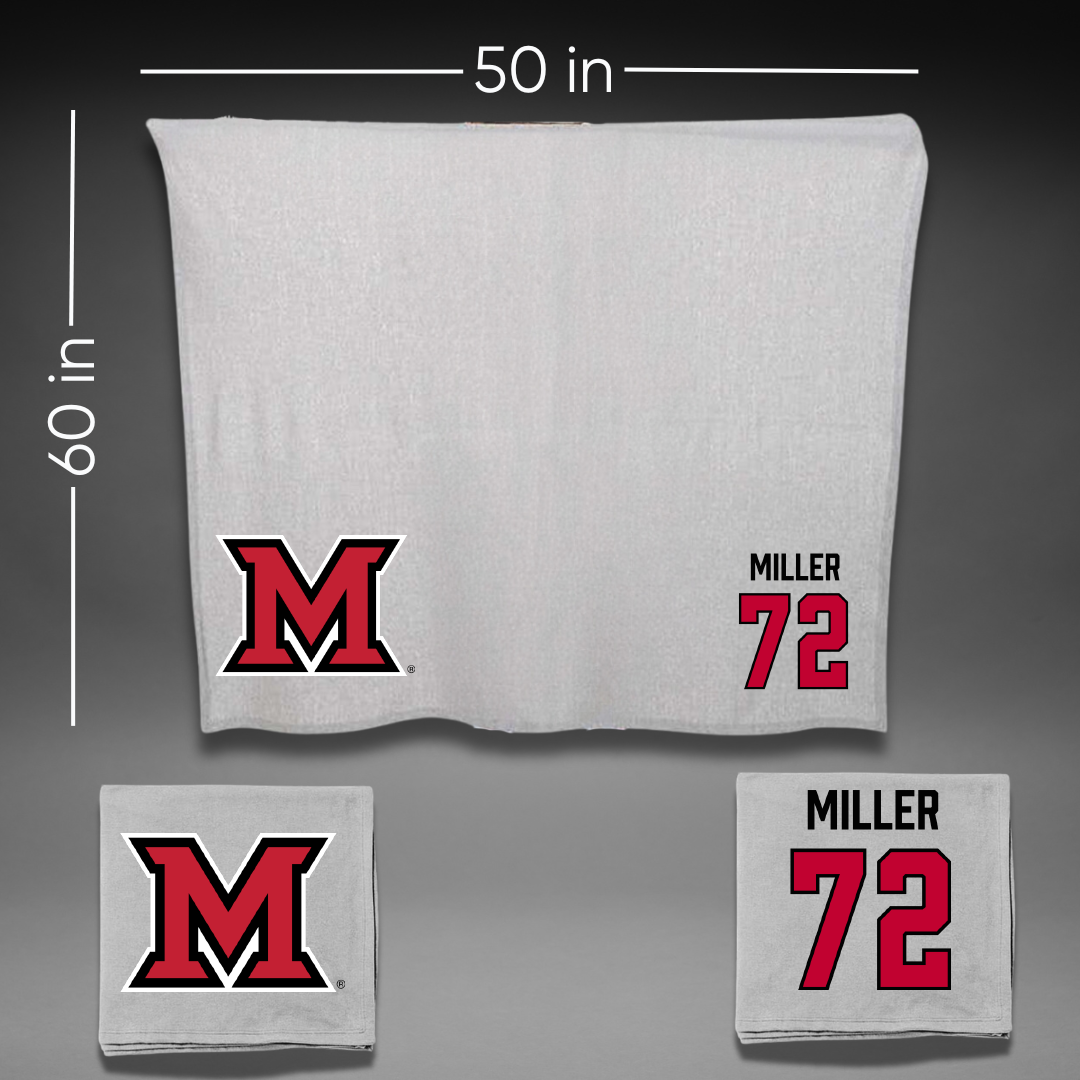 Miami University (Ohio) Softball Gray Blanket - #72 Lindsey Miller