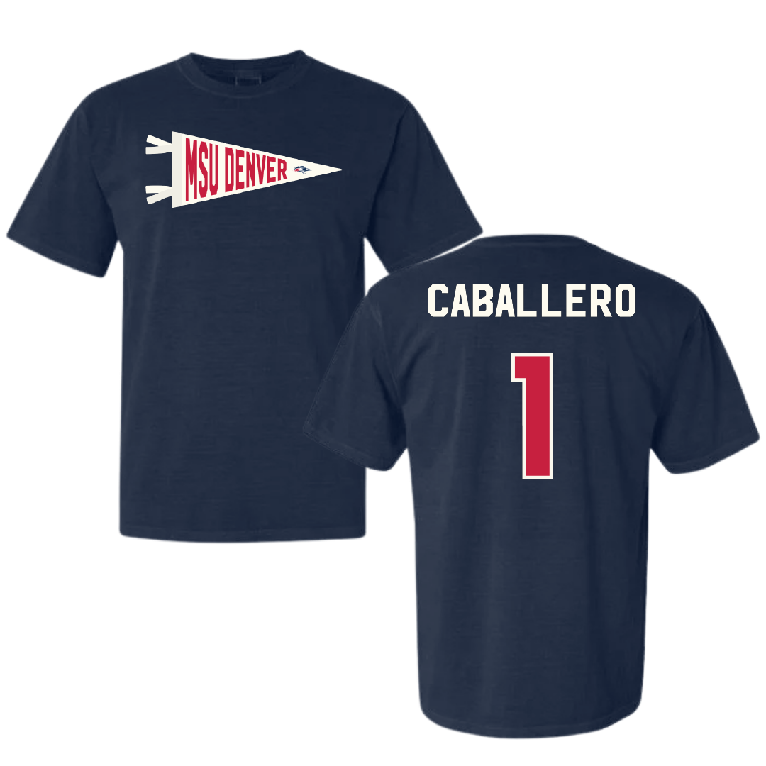 Metropolitan State University of Denver Soccer Navy Pennant Comfort Colors Tee - #1 Kayla Caballero