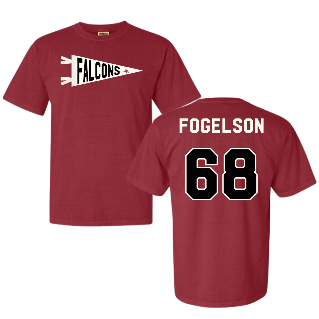 University of Wisconsin-River Falls Football Crimson Pennant Comfort Colors Tee - #68 Blake Fogelson