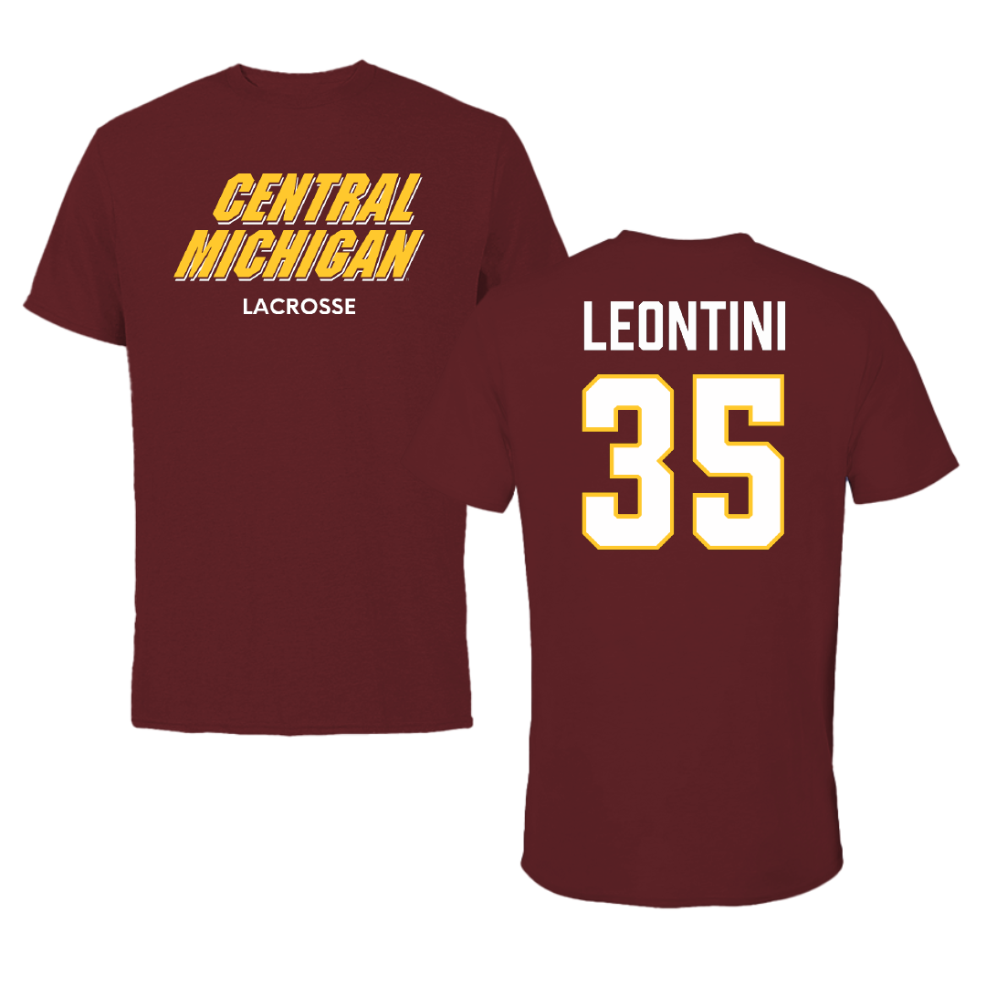 Central Michigan University Lacrosse (W) Maroon Tee - #35 Gianna Leontini