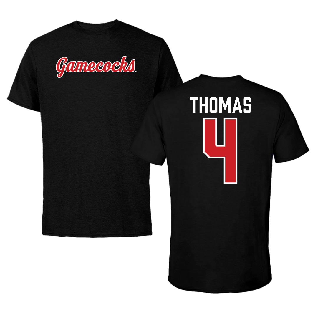 Jacksonville State University Baseball Black Tee - #4 Kenskey Thomas