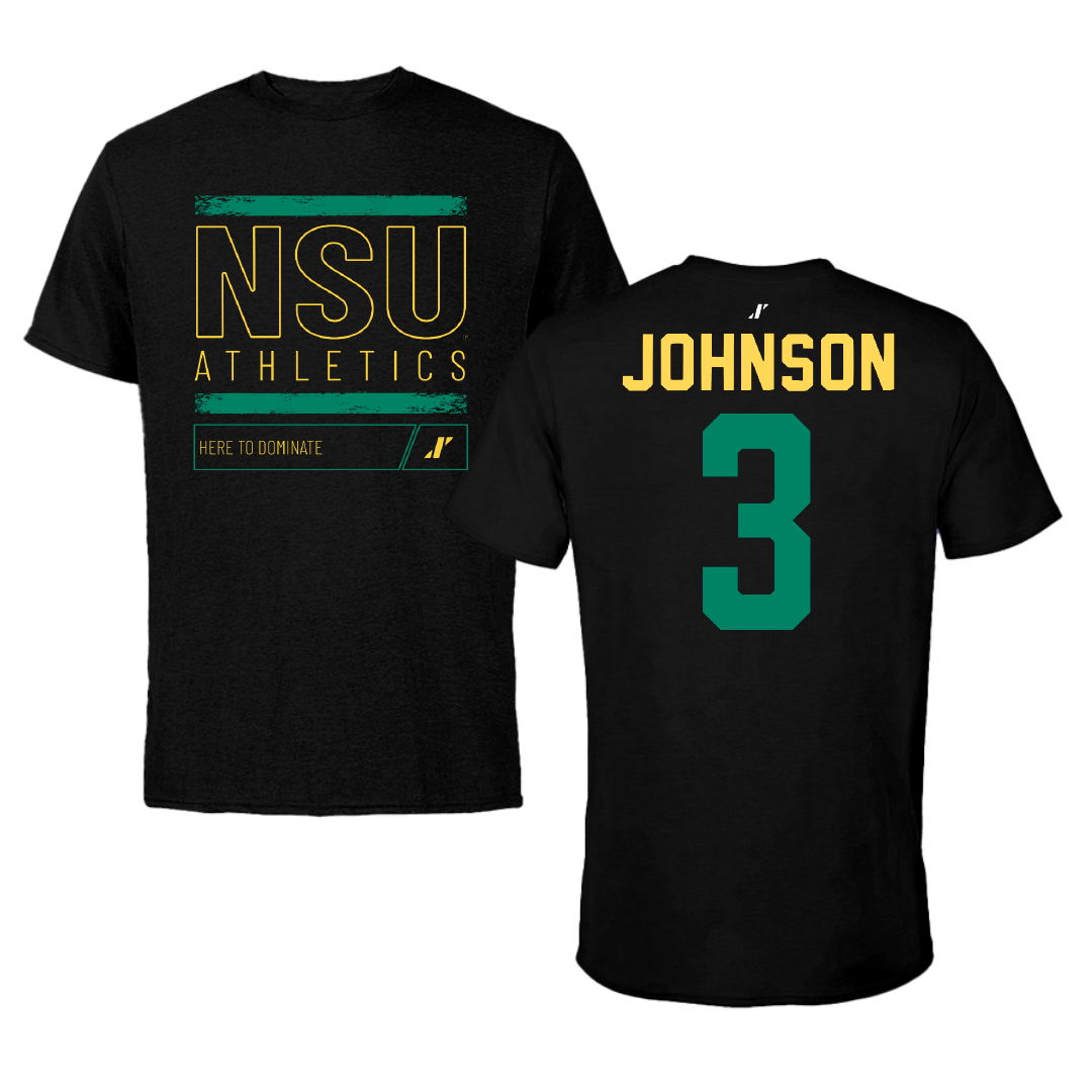 Norfolk State University Basketball Black Dominate Performance Tee - #3 Diamond Johnson