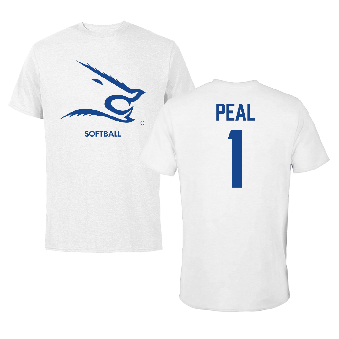 Texas A&M University-Kingsville Softball White Tee - #1 Shelbie Peal