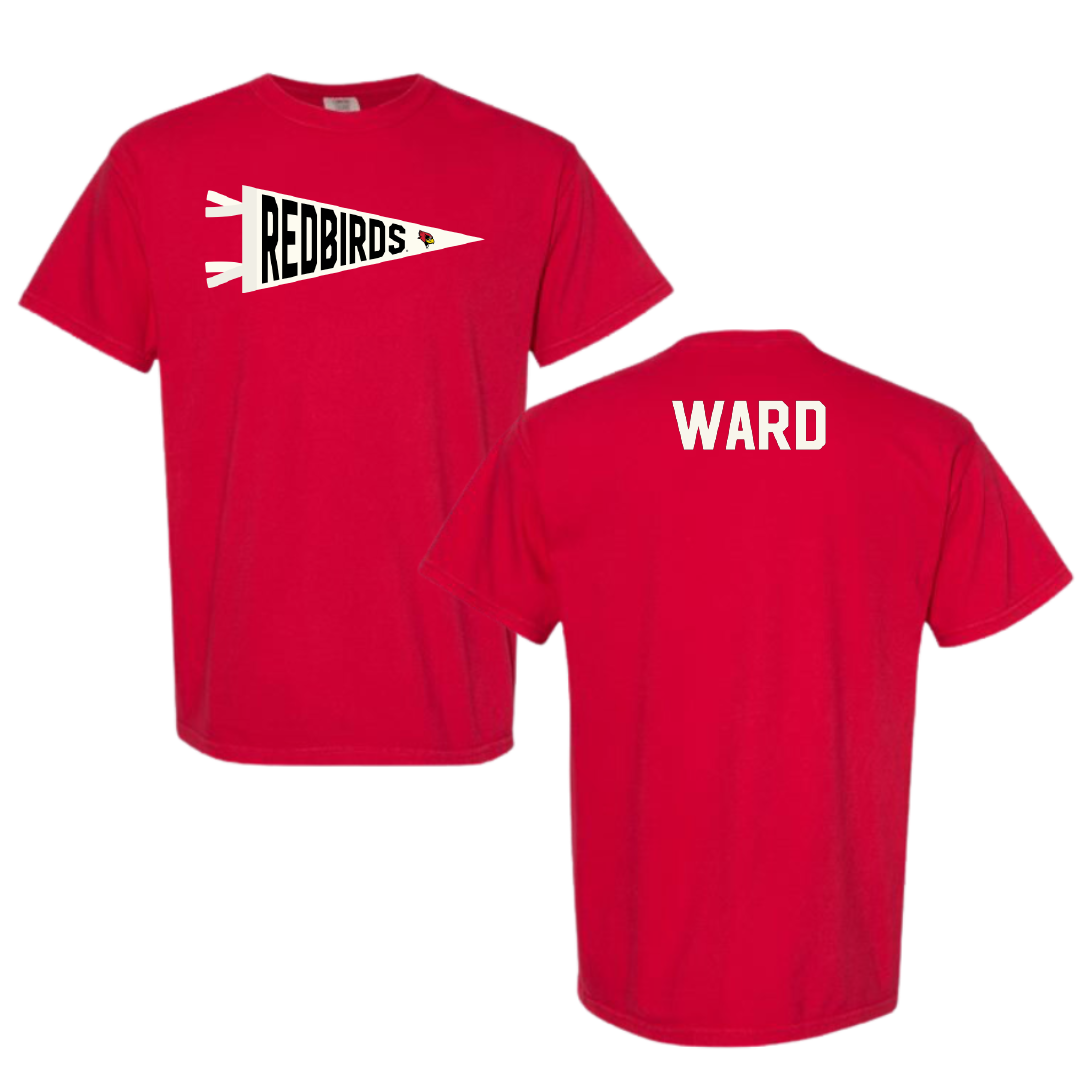 Illinois State University Track and Field Red Pennant Comfort Colors Tee - Cade Ward
