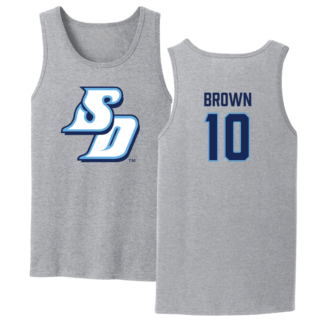 University of San Diego Football Sport Gray Tank Top - #10 Nathan Brown