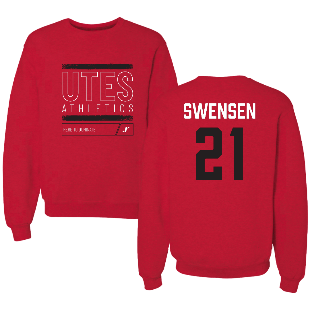 University of Utah Soccer (W) Red Dominate Crewneck - #21 Ali Swensen