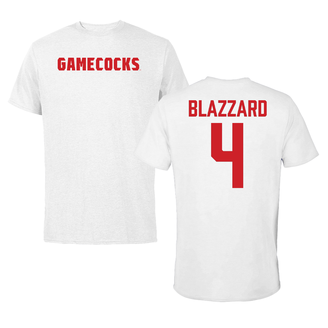 Jacksonville State University Volleyball White Performance Tee - #4 Morgan Blazzard