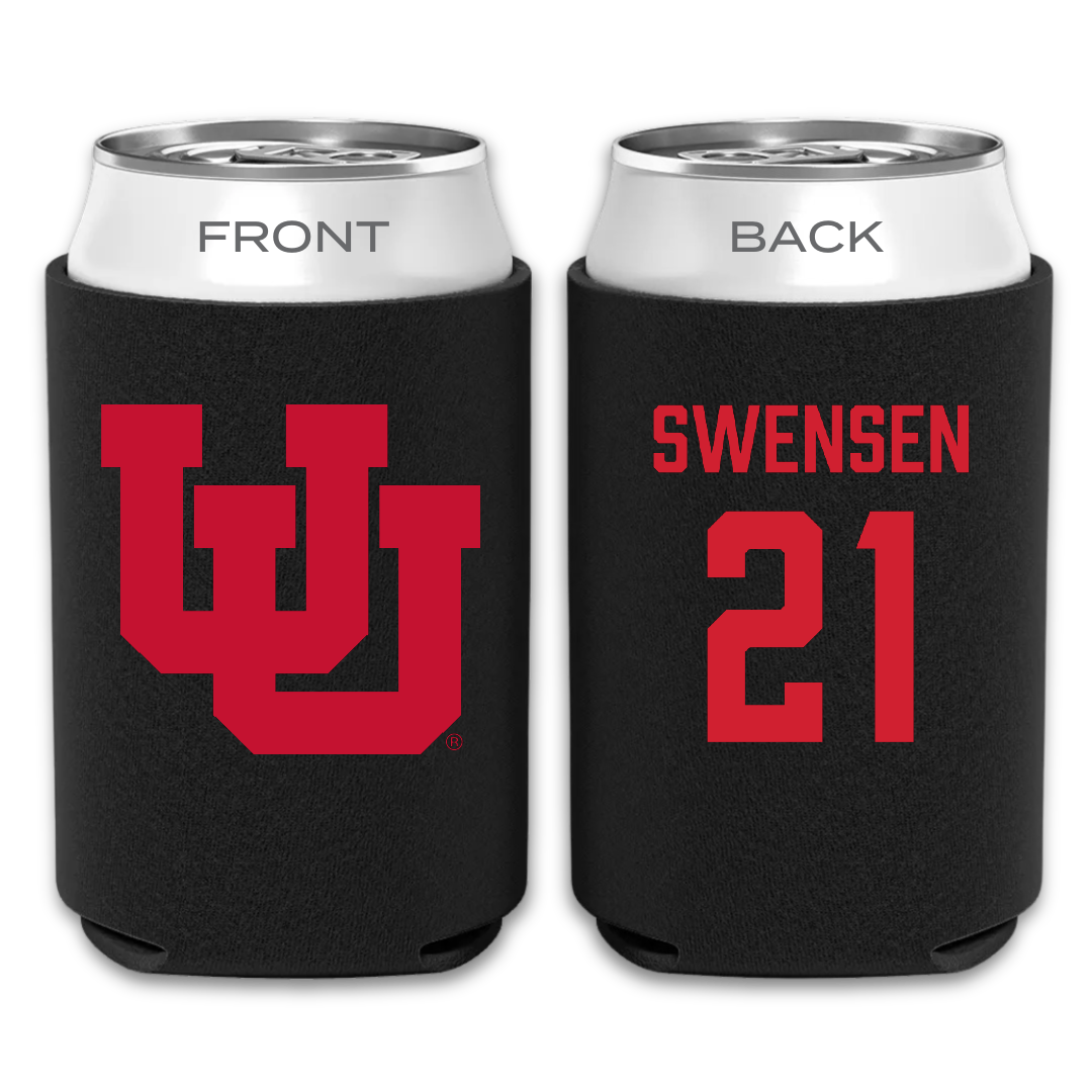 University of Utah Soccer (W) Black Can Cooler - #21 Ali Swensen
