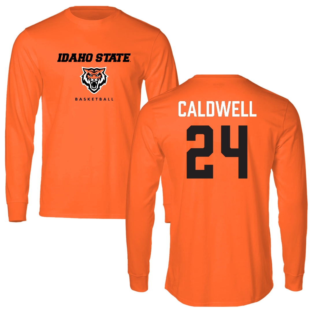 Idaho State University Basketball Orange Performance Long Sleeve - #24 Aspen Caldwell