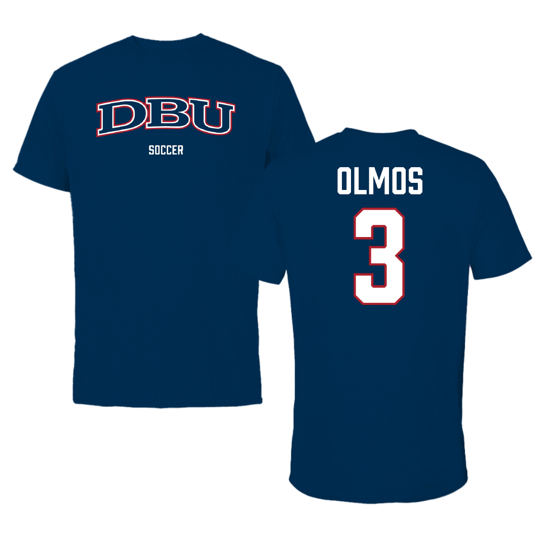 Dallas Baptist University Soccer (W) Navy Performance Tee - #3 Angelina Olmos