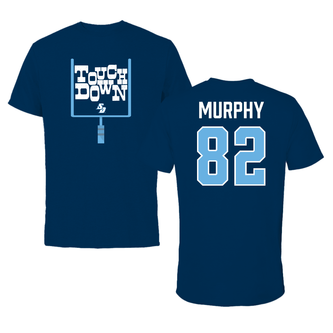 University of San Diego Football Navy Touchdown Tee - #82 Kollen Murphy